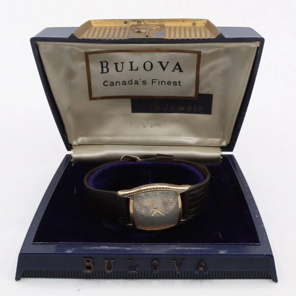 Vintage 27mm 1955 Bulova Men\'s Mechanical Wristwatch 10 BT USA Base Metal main image 5